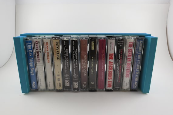 Custom 3D Printed 13 Cassette Holder In Teal Cassette Display