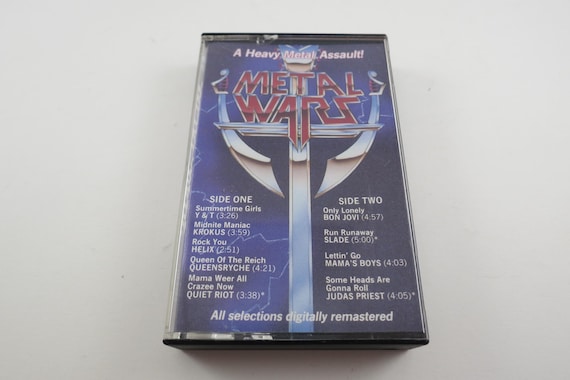 1985 Cassette Tape Metal Wars Krokus Helix Quiet Riot Slade Bon Jovi