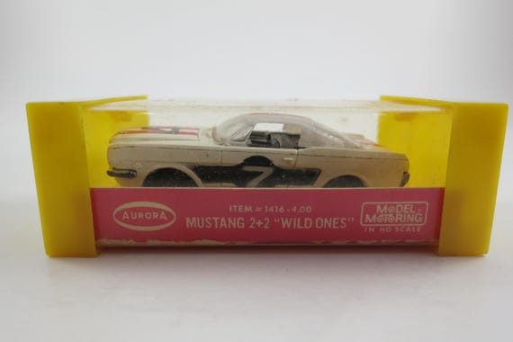 Vintage Aurora Thunderjet Ford Mustang Slot Car - Original Box