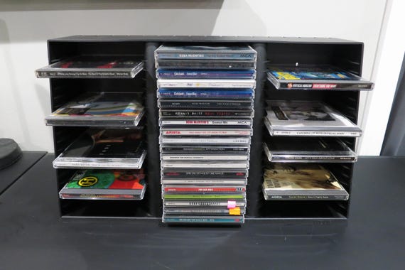 Vintage 1990s Black Laserline CD Holder - Holds 60 CDs