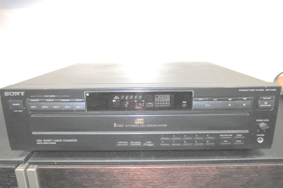 Vintage 1992 Sony CDP-C425 5-Disc CD Changer – Works, Stereo Receiver Compatible