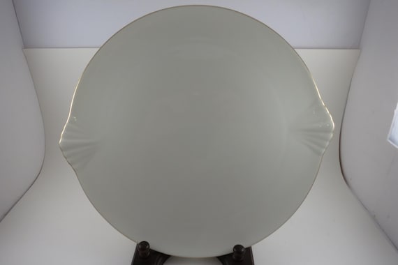 Vintage American Bone China Serving Platter: Ivory with Gold Trim