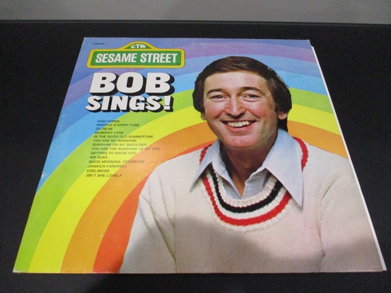 Vintage 1977 Vinyl LP Children's Record Bob Sings! Sesame Street Records Excellent Condition 63029
