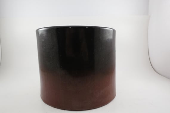 1960's Arabia of Finland Stoneware Ruska Pattern Light and Dark Brown Counter Utensil Jar
