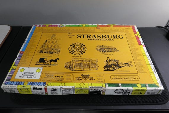 Vintage 1987 Board Game The Game of Strasburg PA Rare 100% Complete