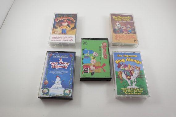 Vintage 1980's Chipmunks Cassette Tapes Christmas with the Chipmunks Vol 1 and 2 In Low Places A Sold Individually