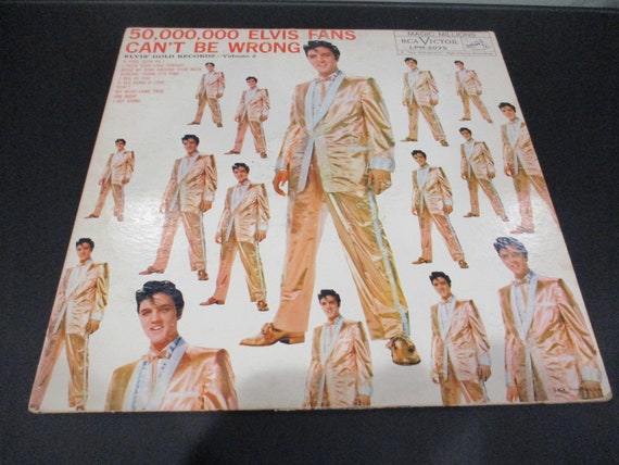 Vintage Vinyl 1960 Elvis Presley LP Record 50,000,000 Elvis Fans Can't Be Wrong Gold Records Vol 2 Very Good Condition First Press 61066