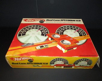 Vintage 1969 Mattel Hot Wheels Dual Lane Speedometer In Original Box Still Works Excellent Condition