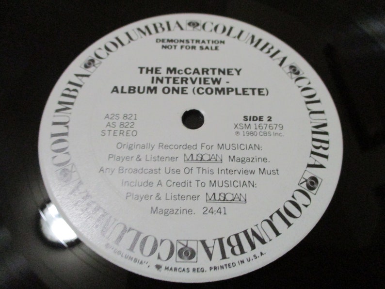 Vintage 1980 Vinyl LP Record Paul McCartney Interview White Label Promo Pressing Near Mint Condition 36292 image 8