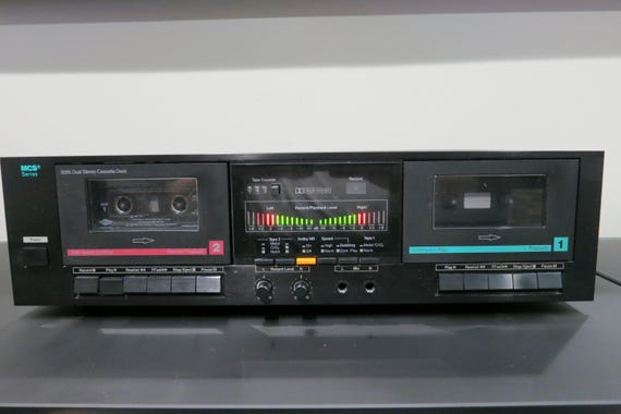 Vintage 80s MCS 3595 Dual Cassette Deck - Dolby, VU Meters