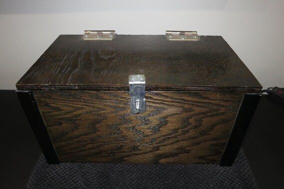 Vintage Dark Wooden Custom Made 16x9x8 Storage Treasure Box