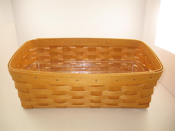 2003 Longaberger Slanted Desktop Basket Signed and Dated Excellent Condition