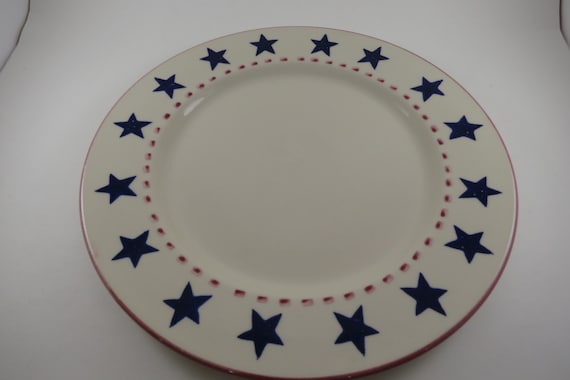 Vintage Hartstone USA 12 1/4 Inch Stars and Stripes Stoneware Platter