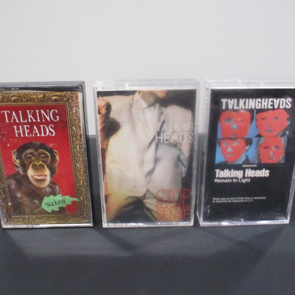 Vintage 1980's Talking Heads Cassette Tapes Remain In Light Naked 77 Stop Marking Sense More Songs About Sold Individually