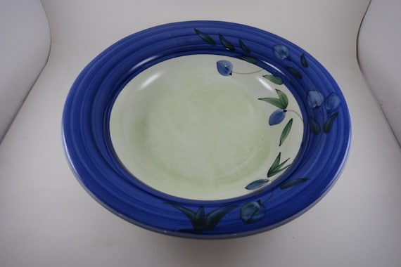 Blue Olive by Crate & Barrel 13 1/2 Inch Round Pasta Serving Bowl