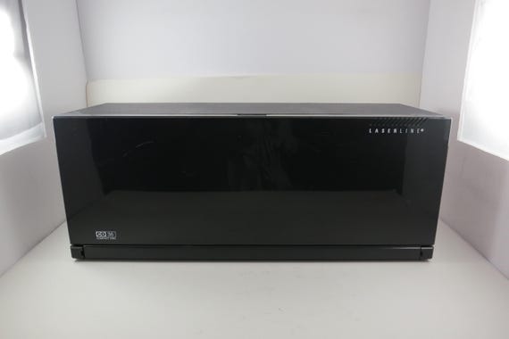 Vintage 1990s Laserline CD Holder: Black Hard Plastic, 36 CDs