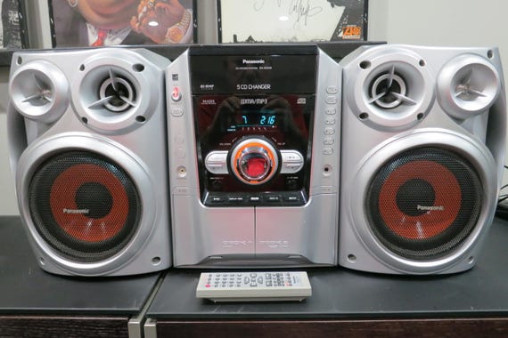 2003 Panasonic CD Stereo System Complete Set Up Speakers CD Changer Dual Cassette Remote