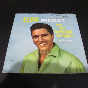 1960 Vinyl 45 RPM Record Are You Lonesome Tonight? I Gotta Know Elvis Presley Original Picture Sleeve Excellent Condition 3085