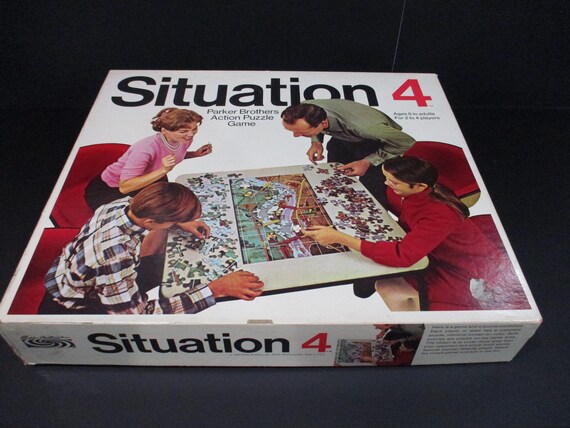 Vintage 1968 Parker Brothers Situation 4 Puzzle Board Game 100% Complete Excellent Condition