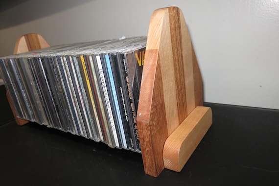 Vintage Golden Oak Tool Box Shaped Open CD Holder Display 30 Discs