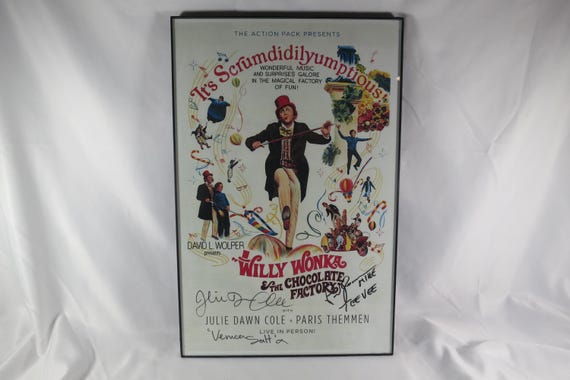 Vintage 11x17 Promo Movie Poster 1971 Willy Wonka & The Chocolate Factory Signed