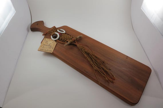 Vintage Solid Black Walnut Hand Made Bread Board 24 Inches Long NOS with Tags