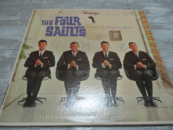 Vintage 1962 Vinyl LP Record The Four Saints A Most Refreshing New Group SIGNED by all four Members Excellent Condition 57565