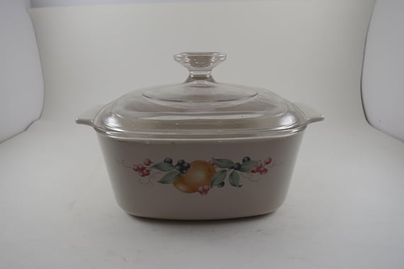 Vintage Corning Ware Abundance Saucepan: 1.5 Quart with Glass Lid