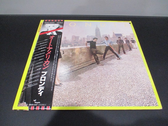 Vintage 1980 Vinyl LP Record Blondie AutoAmerican Near Mint Condition Rare Japanese Pressing with Obi Large Poster Bumper Sticker Ins 63453