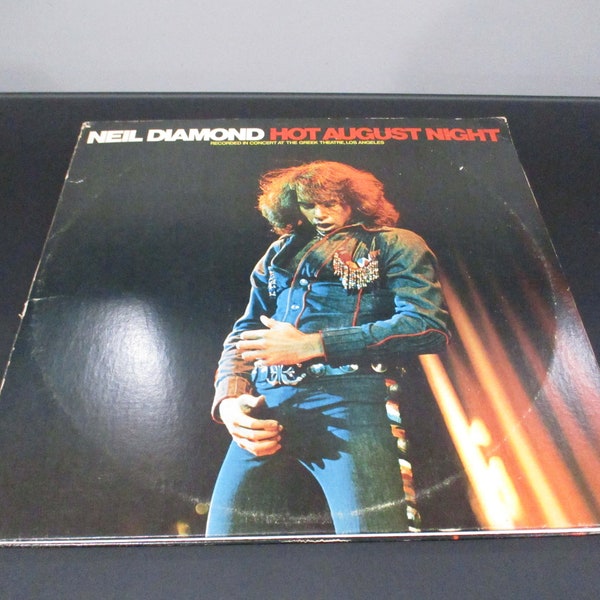 Vintage 1972 LP Vinyl Record Neil Diamond Hot August Night Excellent Condition 58995