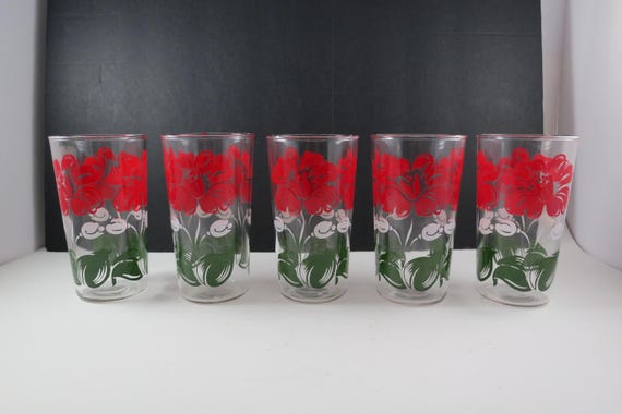 1950s MCM Swanky Swigs Drinking Glasses - Set of 5