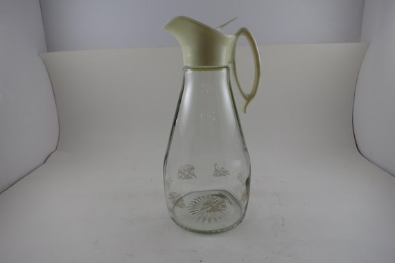 Vintage Log Cabin Syrup Bottle with Gold Eagle Dispenser Plastic Spout