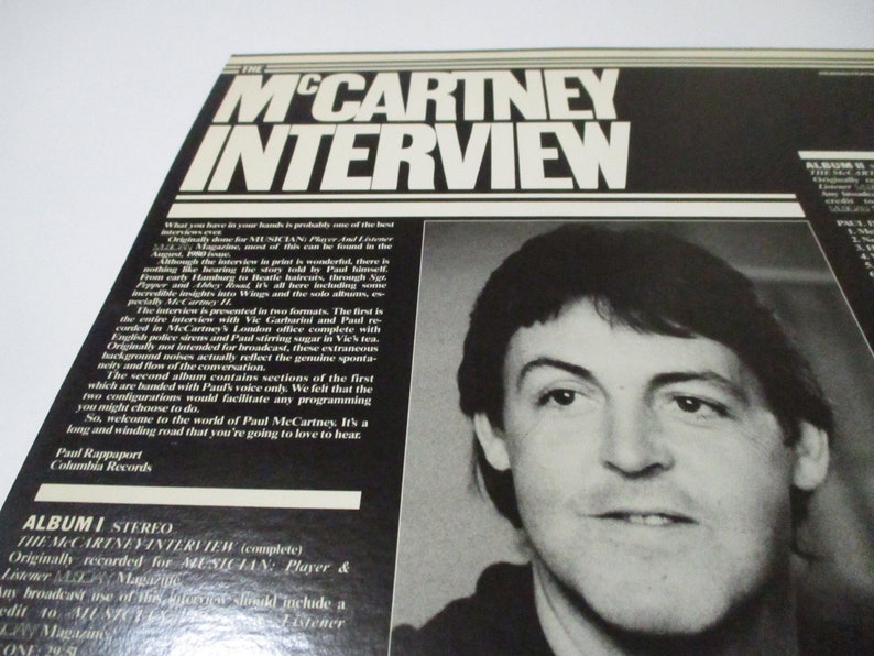 Vintage 1980 Vinyl LP Record Paul McCartney Interview White Label Promo Pressing Near Mint Condition 36292 image 9