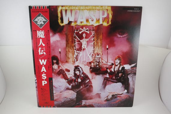 WASP Self Titled LP Vinyl Record, 1984 Japanese Pressing with Obi