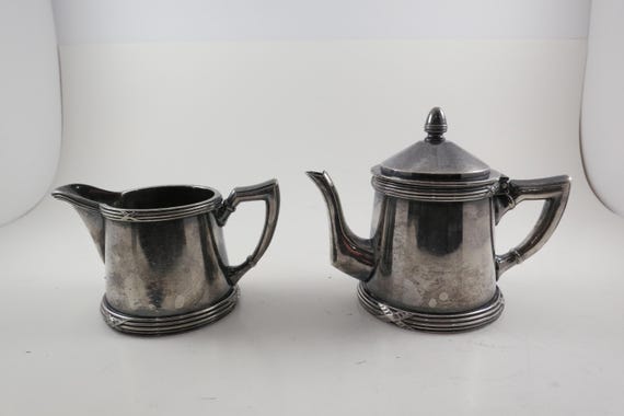 Vintage Silver Plate Argentor Wien Cream and Sugar Set Excellent Condition