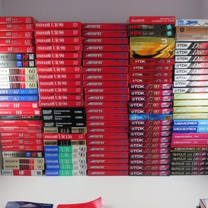 Vintage Sealed Cassette Tapes: 1980s-90s Sony, Maxell, TDK