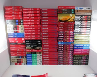 Vintage Sealed Cassette Tapes: 1980s-90s Sony, Maxell, TDK