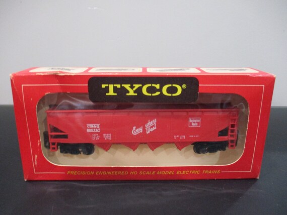 Vintage Tyco Trains HO Scale T344B 249 Burlington Hopper Car in Original Box