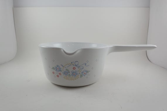 1988-1993 Corning Ware S-1-B Country Cornflower 1 Quart Rangetop Saucepan Excellent Condition