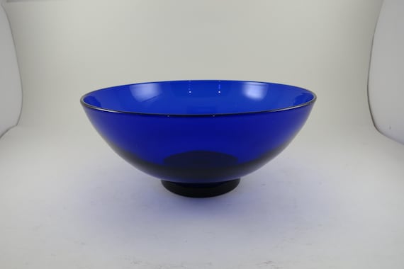 Vintage Pairpoint Cobalt Blue Glass Bowl Carl F Barron 8 Inches