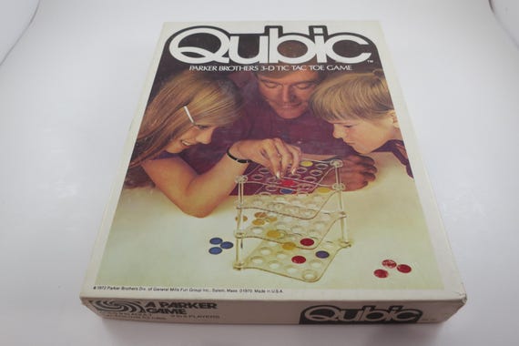 Vintage 1972 Board Game Qubic 3-D Tic Tac Toe Game Complete In Original Box