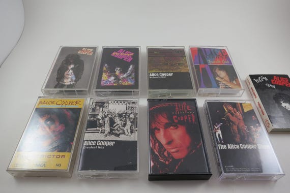 Vintage 1980's Alice Cooper Cassette Tapes Greatest Hits Lace and Whiskey Classicks Sold Individually