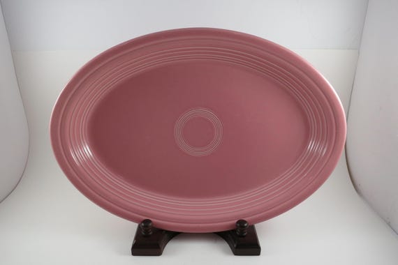 Vintage Fiesta Ware 13 1/2 Inch Oval Serving Platter in Rose