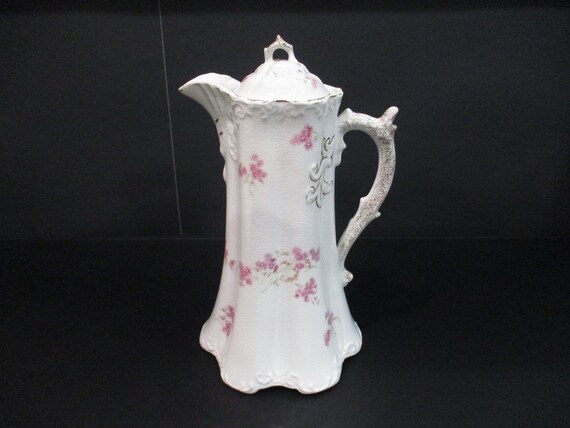 Vintage Warwick China Pink Floral 9 1/2 Inch Pitcher with Lid Very Good Condition
