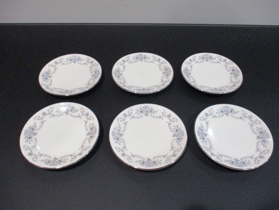 Set of Six Vintage Johann Haviland Rhineland Pattern 3 3/4 Inch Coaster/Butter Plates Pristine Condition Hard to Find Free Shipping