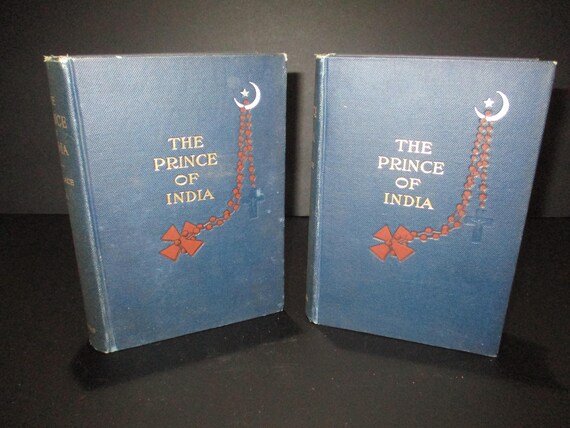 1893 Vintage Hardcover Book Set The Prince of India Lew Wallace 2 Volume Set First Edition Excellent Condition