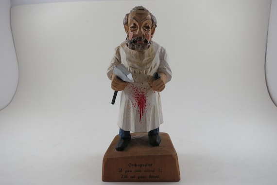 Vintage Hand Carved German Wooden Orthopedist Doctor Figure