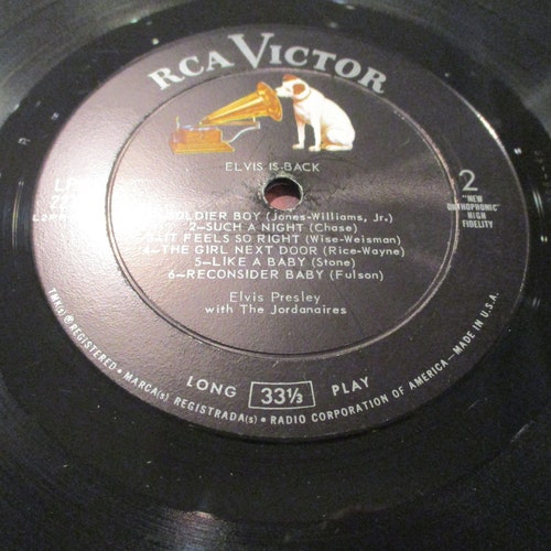 Vintage 1960 Vinyl LP Record Elvis Is Back! Elvis Presley First