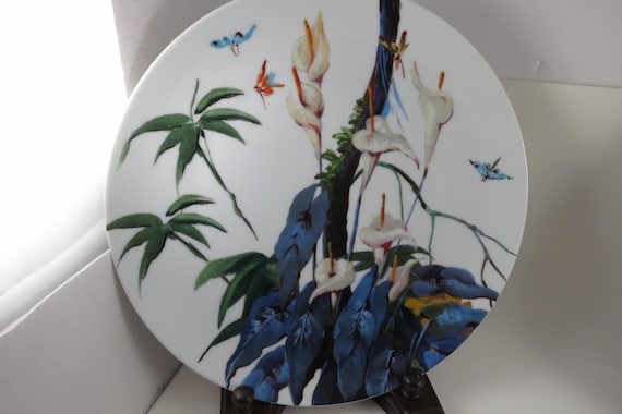 Set of 4 Williams Sonoma Pavao Calla Lilies 10 5/8 Inch Dinner Plates