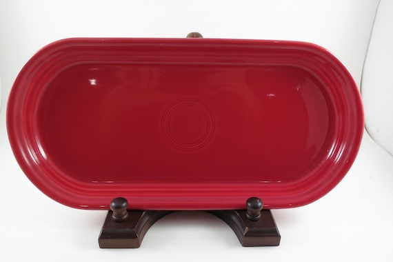 Vintage Fiesta Ware 12 Inch Oblong Serving Platter in Scarlet